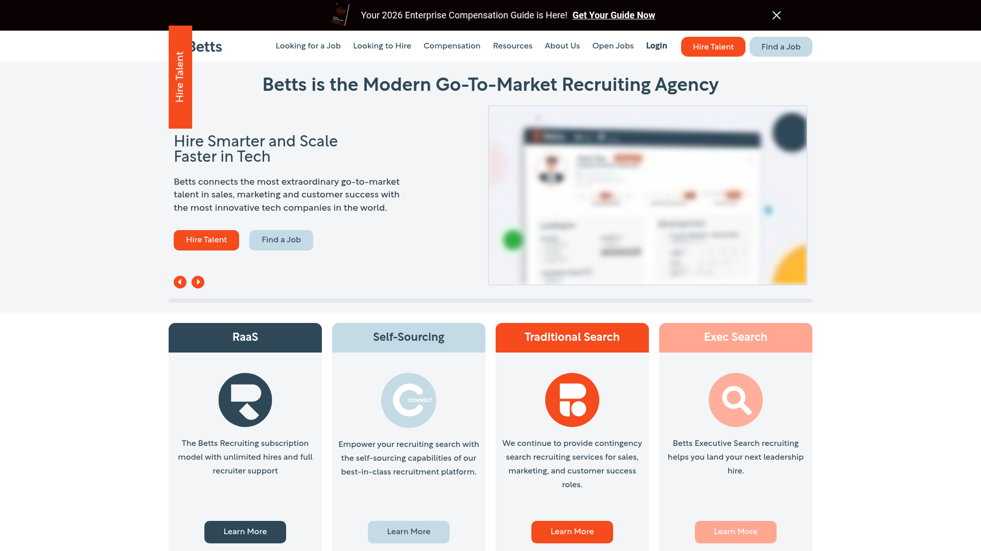 Betts Recruiting homepage