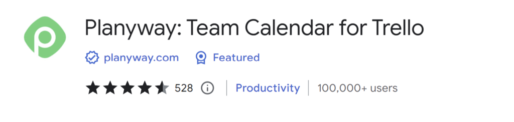 Planyway Team Calendar for Trello Chrome Extension