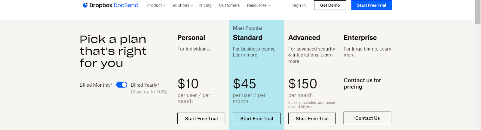 DocSend Pricing