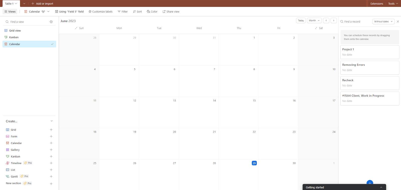 Calendar View