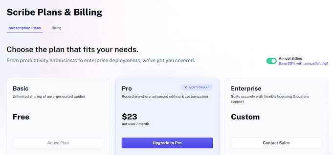 Scribe Plans & Billing Pricing Part-2