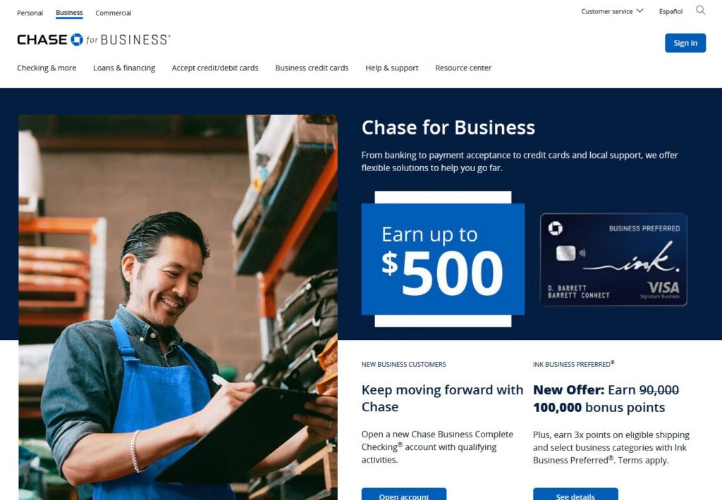 Chase: One of the best banks for startups in 2026